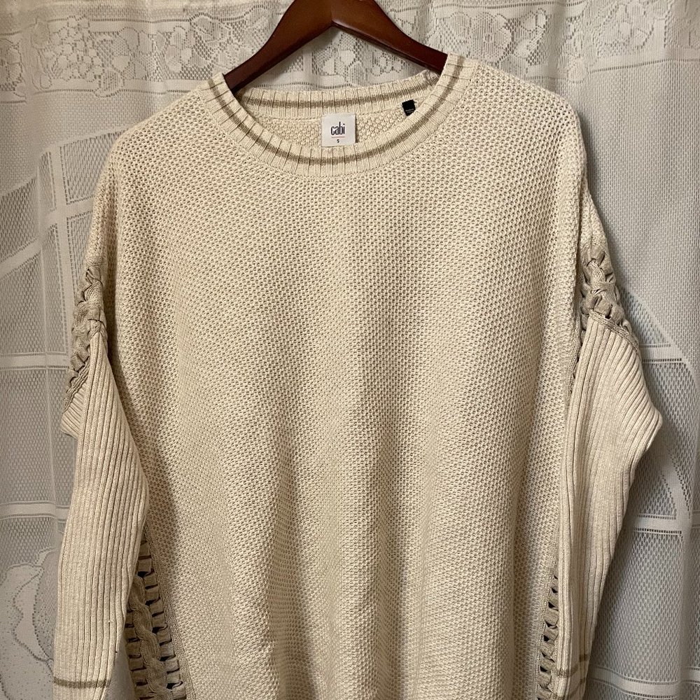 CAbi Slip Stitch Oversized Sweater Small #3681 EUC